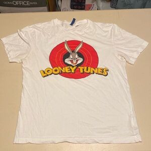 H&M White and Red Graphic T-Shirt